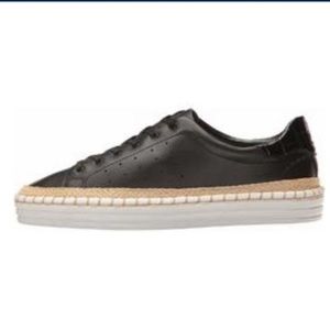 Sam Edelman Kavi sneakers size 7.5 black leather rope espadrille detail platform